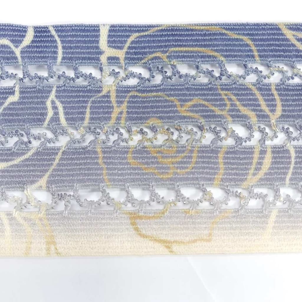 Renda Tela Elástica 53mm Vitória o metro Azul 18214 001 848SA76 para cós de saia, vestidos, blusas