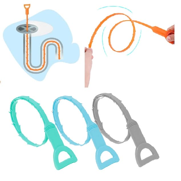 Desentupidor Coletor de Cabelos Pia Plástico 51cm Serve para ralos de box, pias, banheiras
