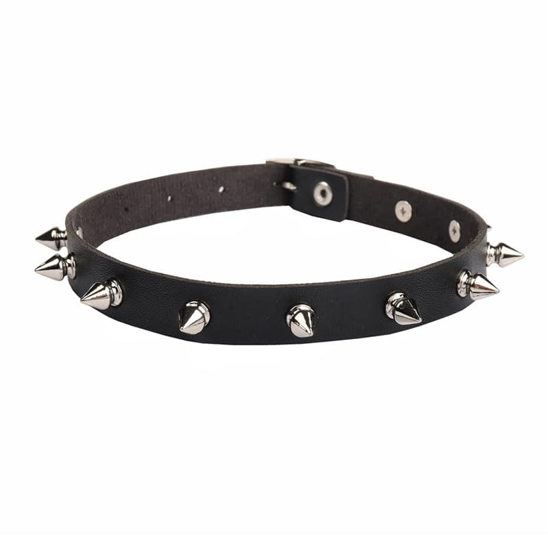 Gargantilha Gótica De Rocha Para Homens Mulheres Unissex Pu Couro Punk Spike Rivet Neckalce Joias Festa Acessórios Presente