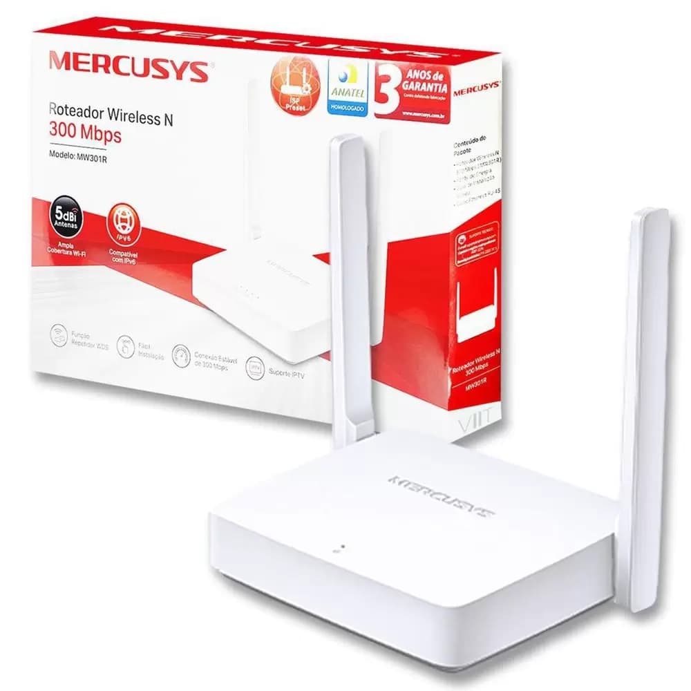 ROTEADOR WIRELESS N 2 ANTENAS MW301R 300MBPS MERCUSYS