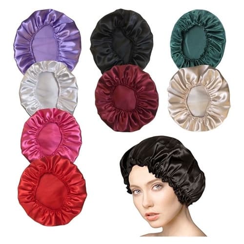 Touca de Cetim Antifrizz Cetim Alto Brilho Ideal Para Uso Noturno Kit 12 Toucas de Cetin