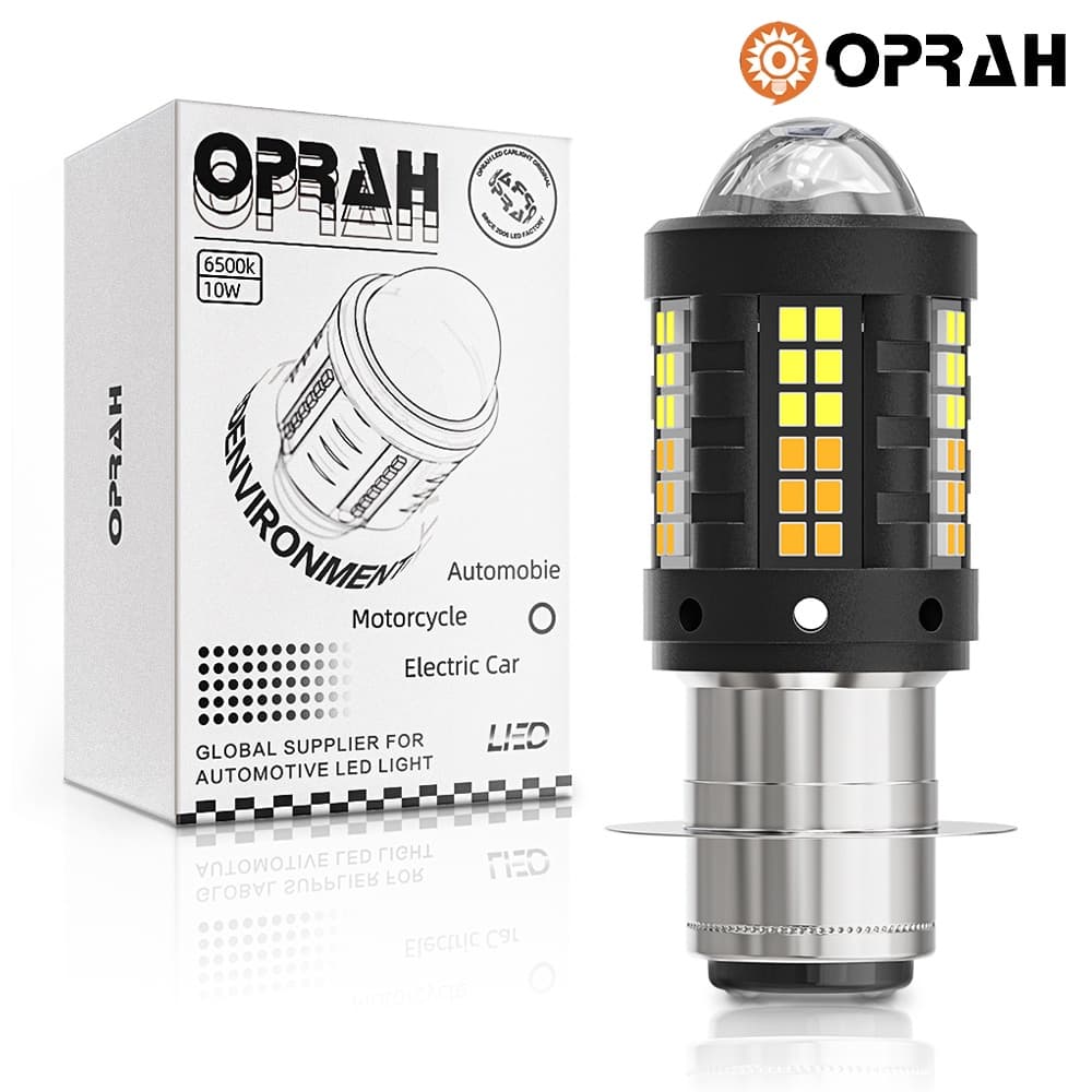 Lâmpada LED Para Motocicleta Super Brilhante T19 H4 H6 Farol P15D BA20D De Feixe Baixo Alto De Neblina De Duas Cores DC12V-60V