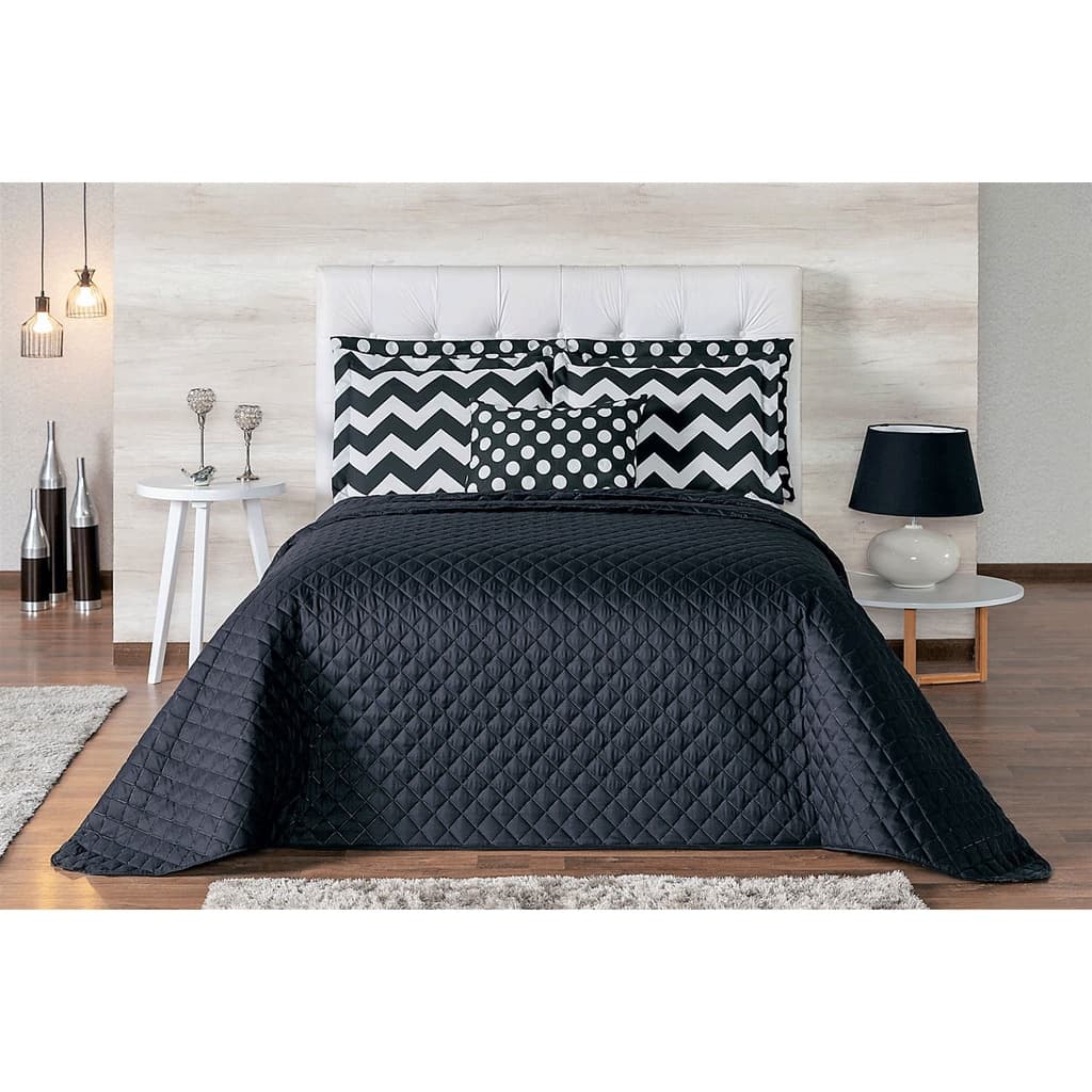 Cobre Leito Estampado 6 Peças Casal CHEVRON