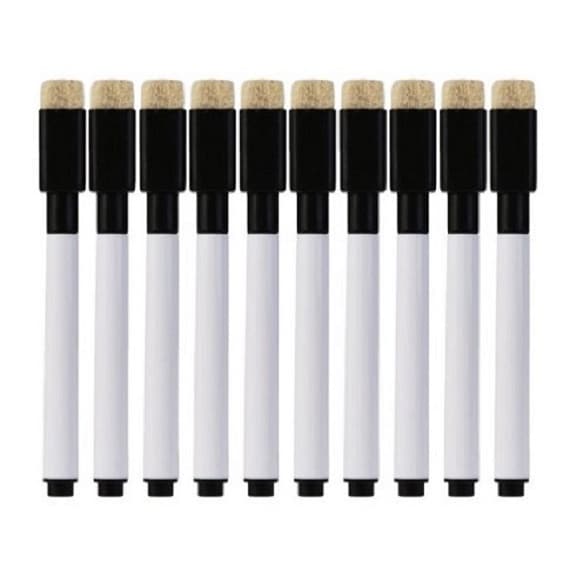 Caneta Preta para Quadro Branco com Apagador na tampa