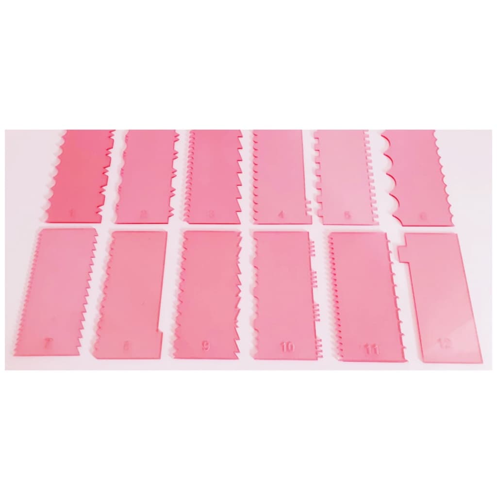 Espatulas de Bolo Maiores Decorativas Alisadora Confeitaria Kit 12