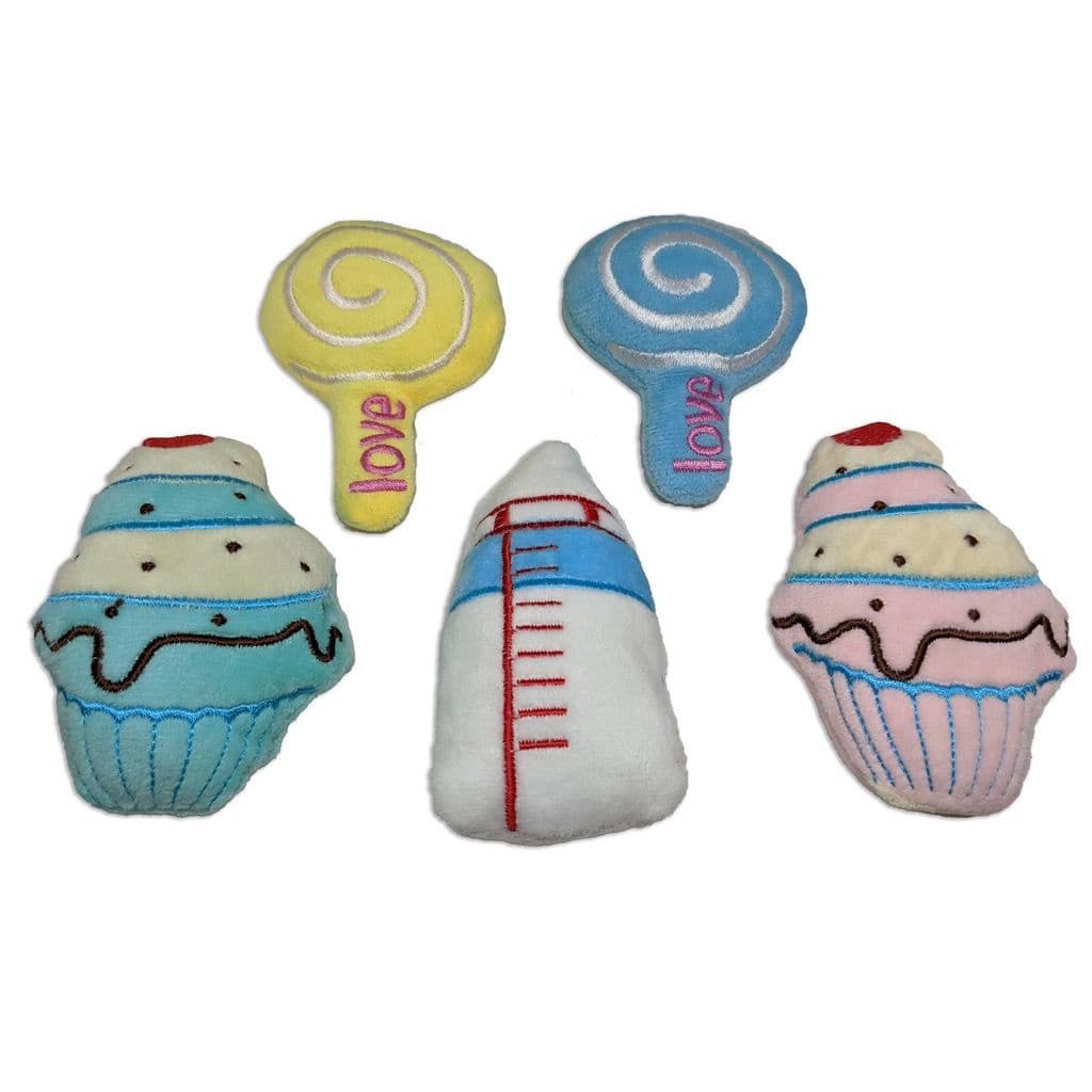 brinquedos de pelúcia para pet brinquedo para cachorro gato cão mini cupcake mamadeira pirulito brinquedo com apito para animais