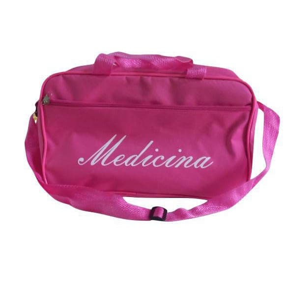 Bolsa com escrita medicina Com Alça De Mão E Ombro Rosa