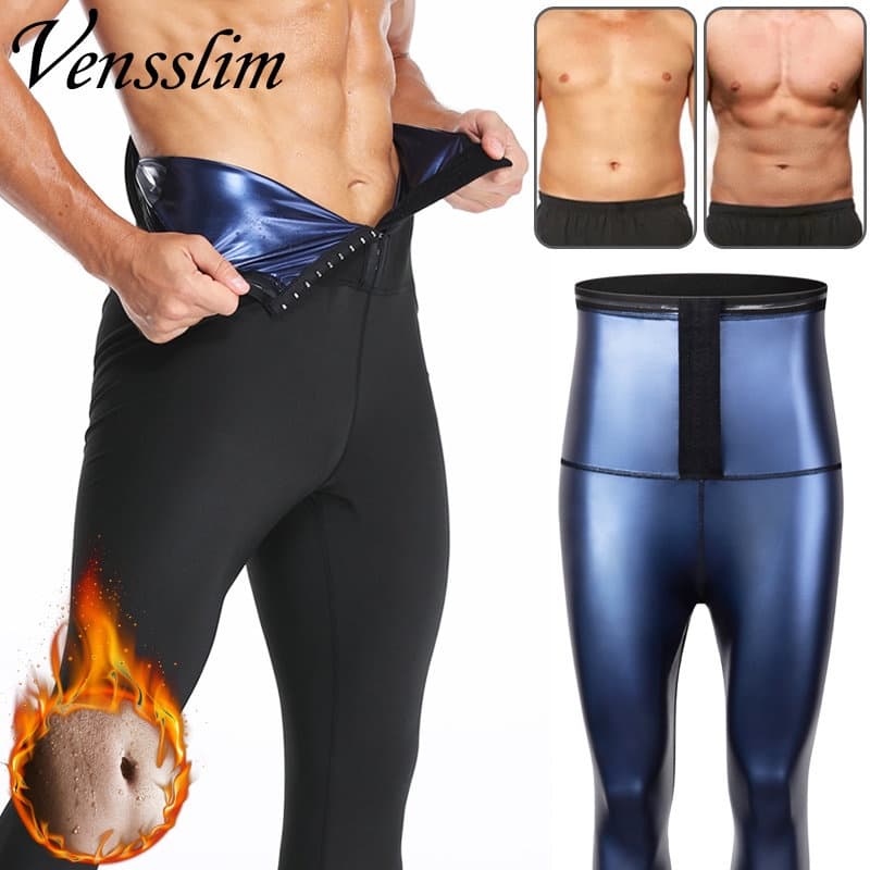 Venslim Thermo Body Shaper Homens Sauna Calças De Suor Cintura Trainer Abdômen Redutor Queima De Gordura Leggings De Fit