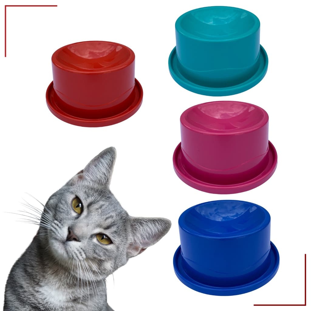 Comedouro Elevado Alto Postura Correta para Gatos e Cães de Pequeno e Médio Porte Anti Formiga Ergonômico 280 ml