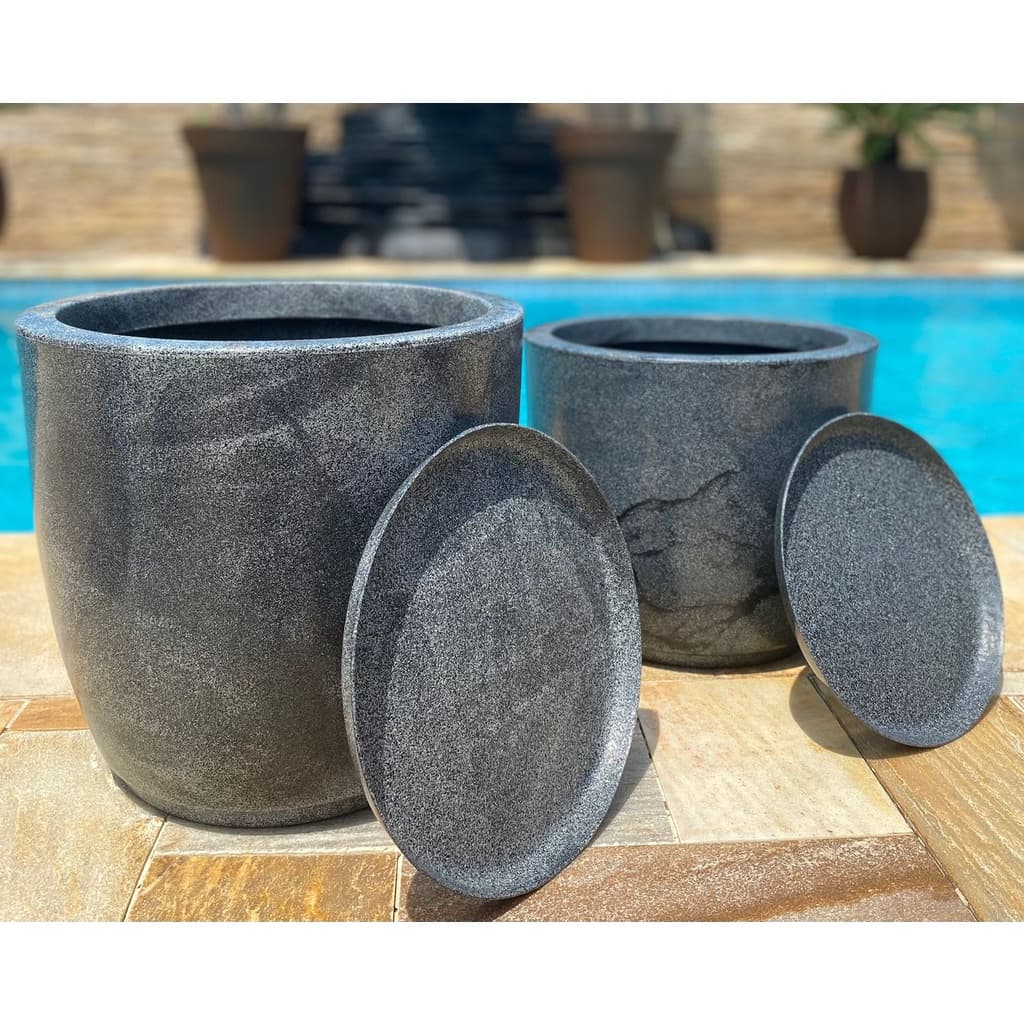 Kit com 2 vasos para planta bojo liso moderno N1 e N2