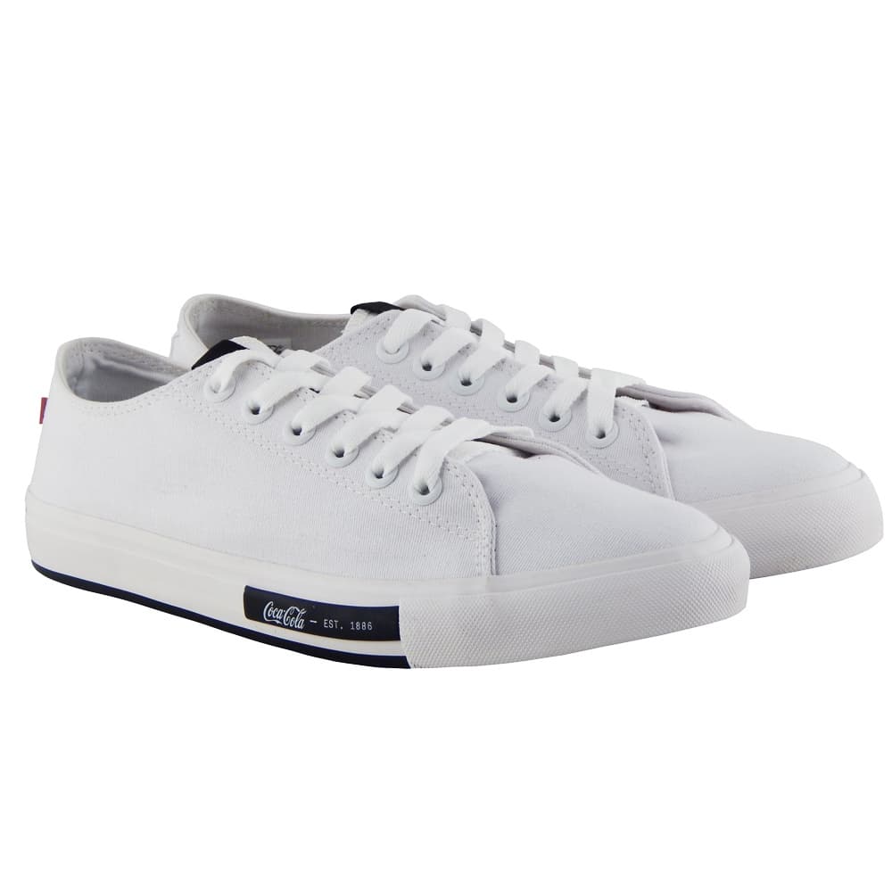 Sapatenis Coca Cola Masculino Daytona Canvas CC2170 Original Moda Estilo Claro White Branco Festa Balada