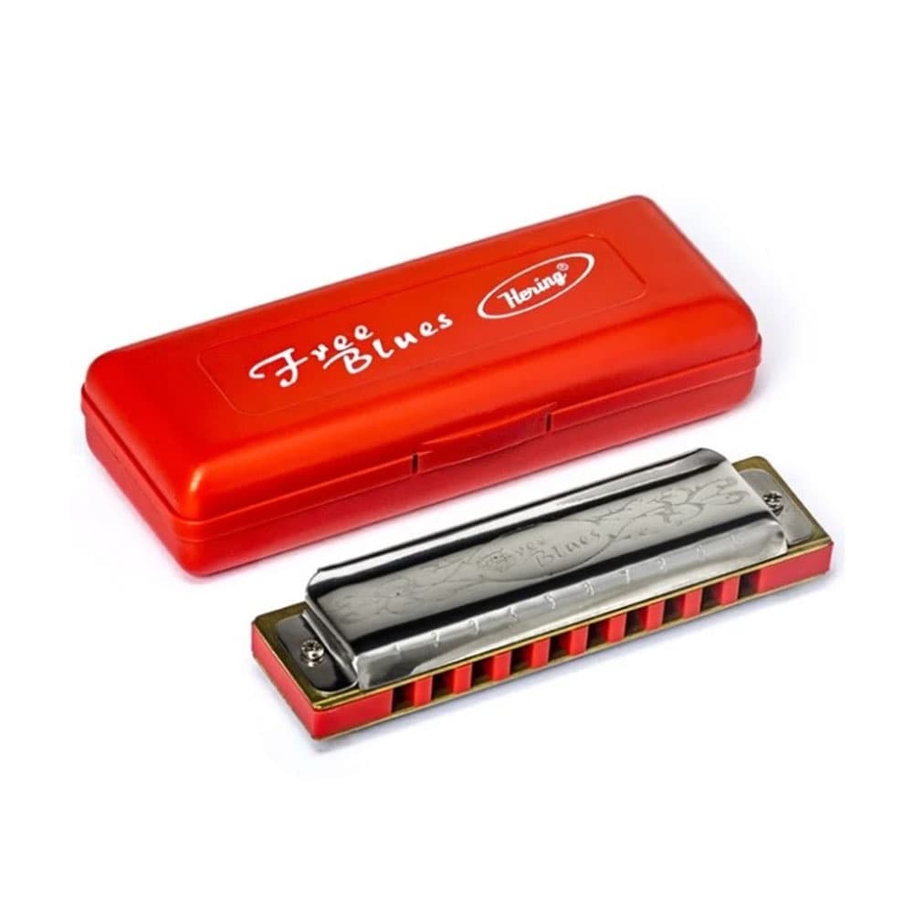 Gaita De Boca Hering Shg Diatônica C 7020 Free Blues Estojo