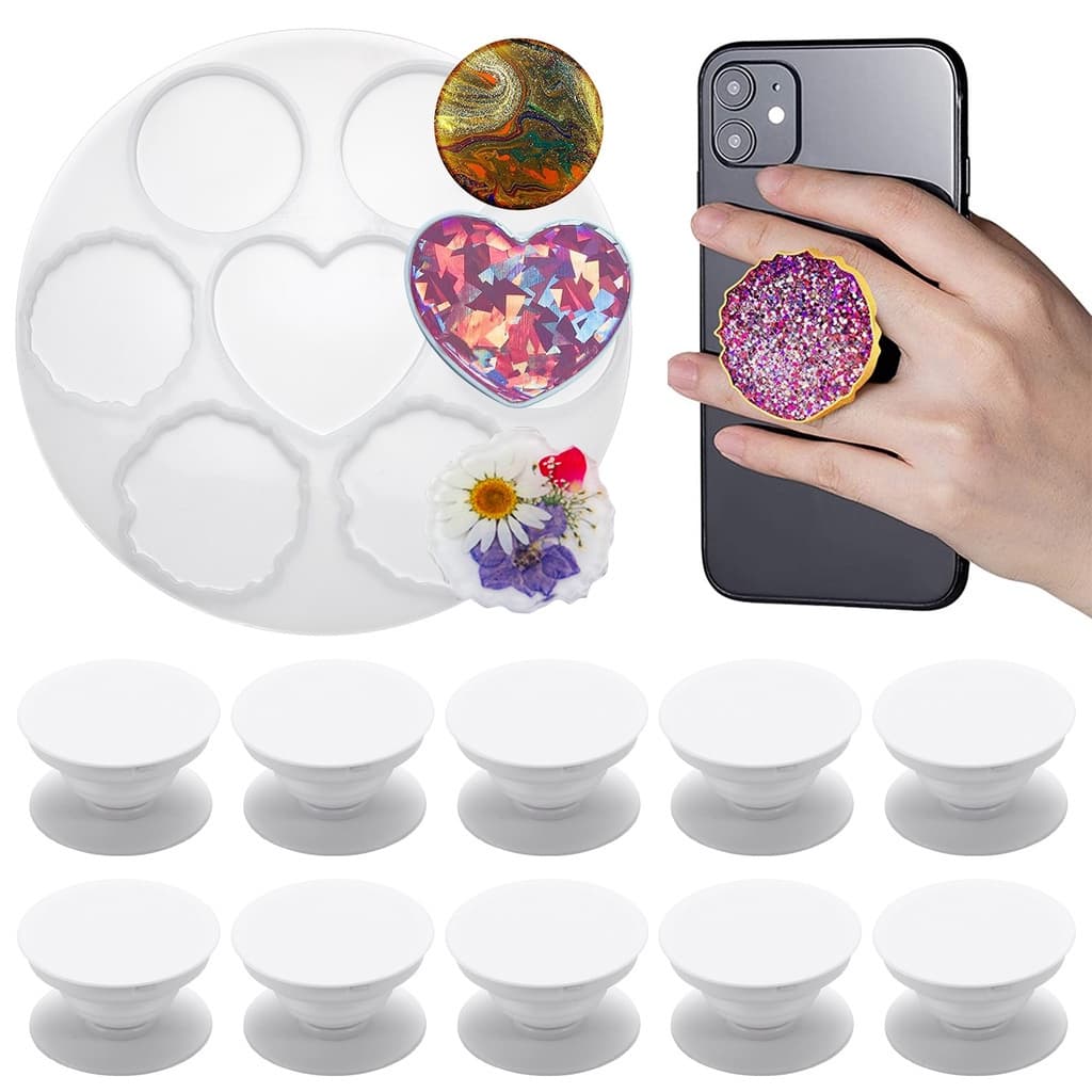 Suporte De Telefone Redondo Irregular Anel De Resina Para Jóias Artesanato Ferramenta De Diy Epoxy Decoração De Cristal Móvel Silicone