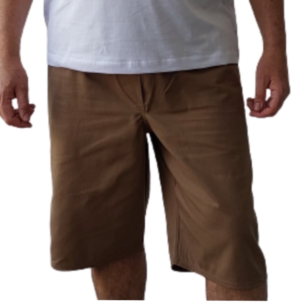 Bermuda Shorts Cdp Uniforme Preso Padrão Detento Penitenciária Lisa Sem Bolso Cáqui Bege Marrom