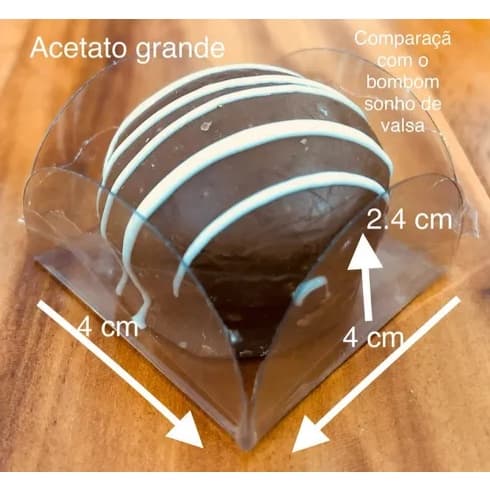 100 Forminhas Para Doces Acetato 4x4 Grande Transparente