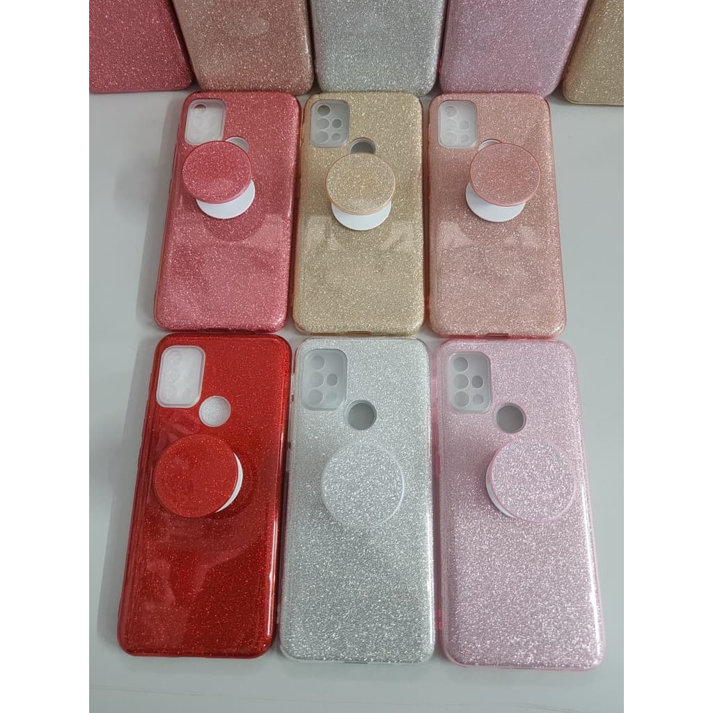 Capa Case Silicone Brilho Motorola Moto G10 / G20 / G30 acompanha Pop Socket