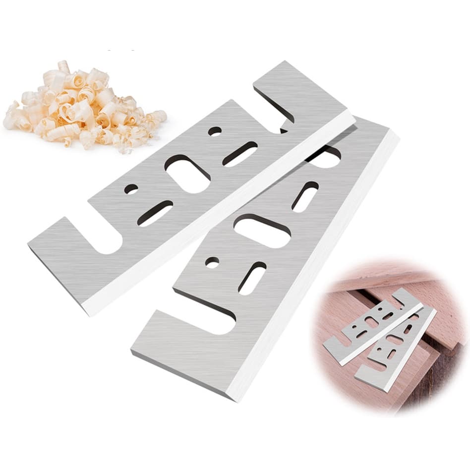 Par Lâminas Faca 82mm Corte p/ Plaina Elétrica PB-92 1900b HSS 82 Universal KaQi