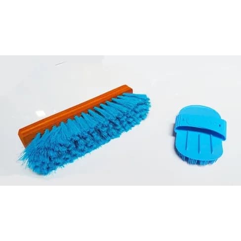 Kit Limpeza Escovão + Escova Rígida Para Cavalo E Similares