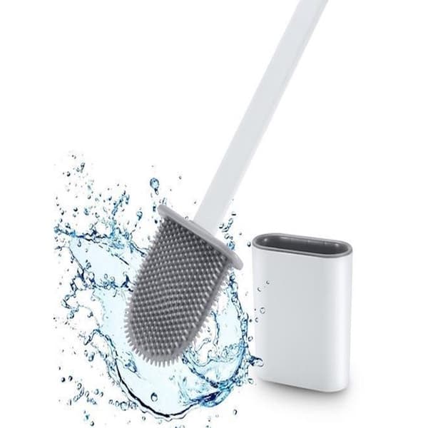 Escova Sanitária Quadrada De Silicone  Flexivel Com Adesivo Para Parede