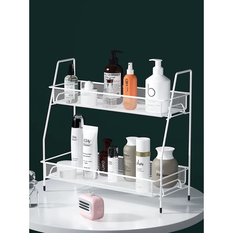 COM OFERTA Prateleira Organizador Dupla Ferro Banheiro Cozinha Multiuso tamanho 31 x 17 x 32 cm/Organizador Banheiro 2 Andares P/ Cosmeticos Cozinha Vasos