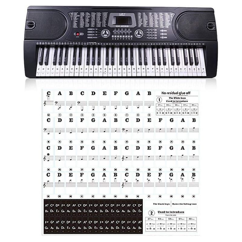 88 Teclas 61 54 Adesivos Transparentes Para Teclado De Piano Teclados Eletrônicos Abas Notas Musicais Chaves