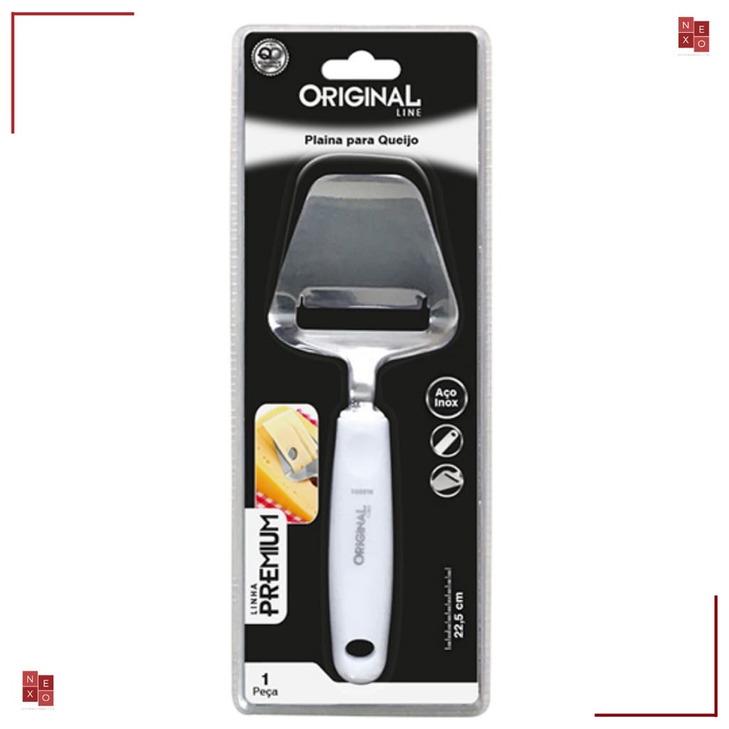 Fatiador de Queijo Plaina Espátula Cortador Manual Aço Inox Original Line