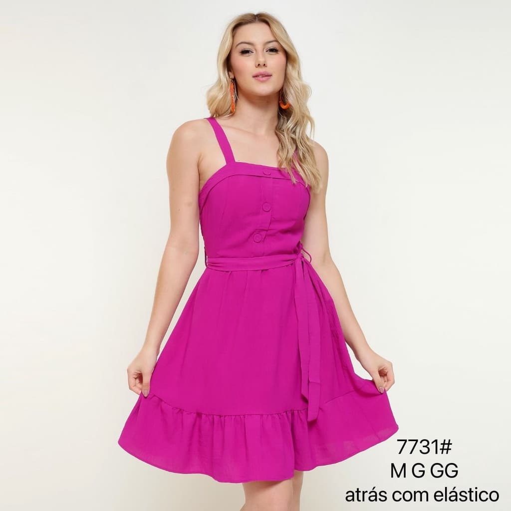 Vestido liso com babadinho/Alta qualidade com bojo/Tecido DUNA/7731