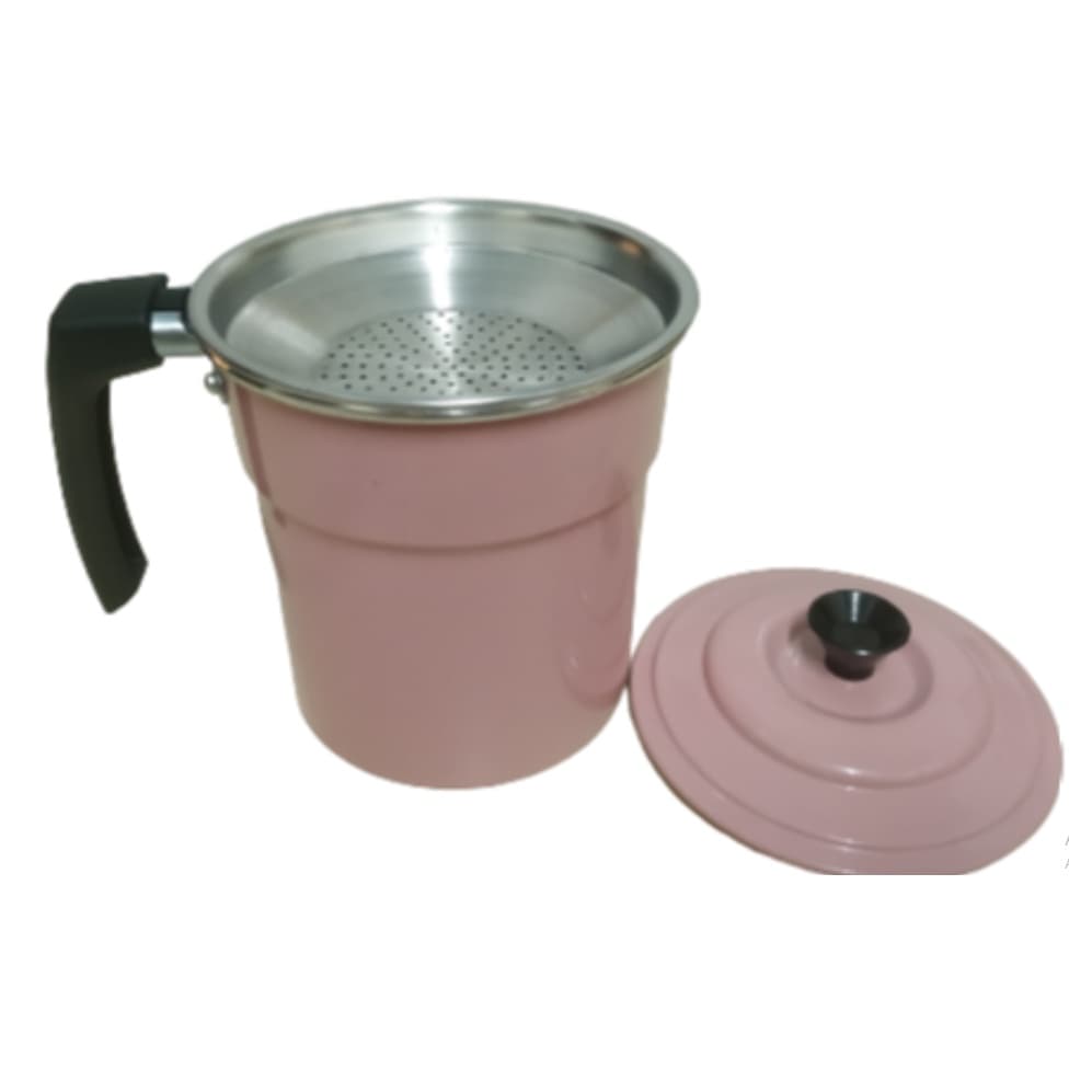 Filtro Para Óleo De Cozinha Com Coador De Alumínio Rosa