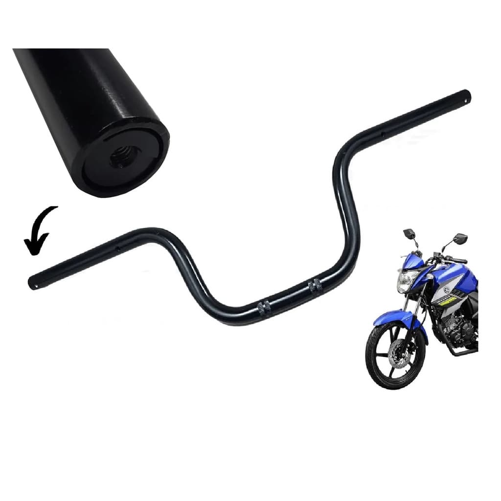 Guidão Moto Factor 125 150 Fazer 150 Preto Fosco Yamaha Com Rosca Interna Original