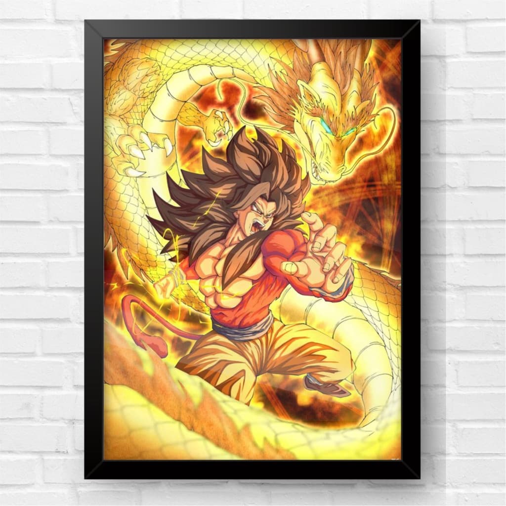 DRAGON BALL - Quadros para quarto e sala tema Vegeta Dragon Ball hero Z Super Sayajin Goku Trunks Kai Broly Madinbu