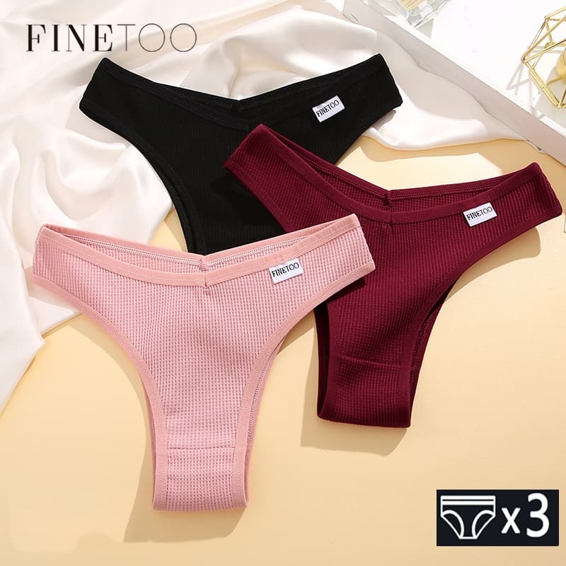 3 Pçs/set Feminino Algodão Calcinha Brasileira Na Moda Estilo Waffle Roupa Interior S-XL Senhoras Confortáveis Cuecas Li