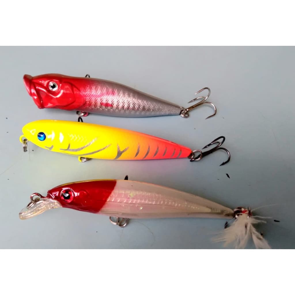 3 Iscas Artificiais Para Pesca no Mar e Água Doce Dourado, Tucunaré, Robalo, Traíra etc