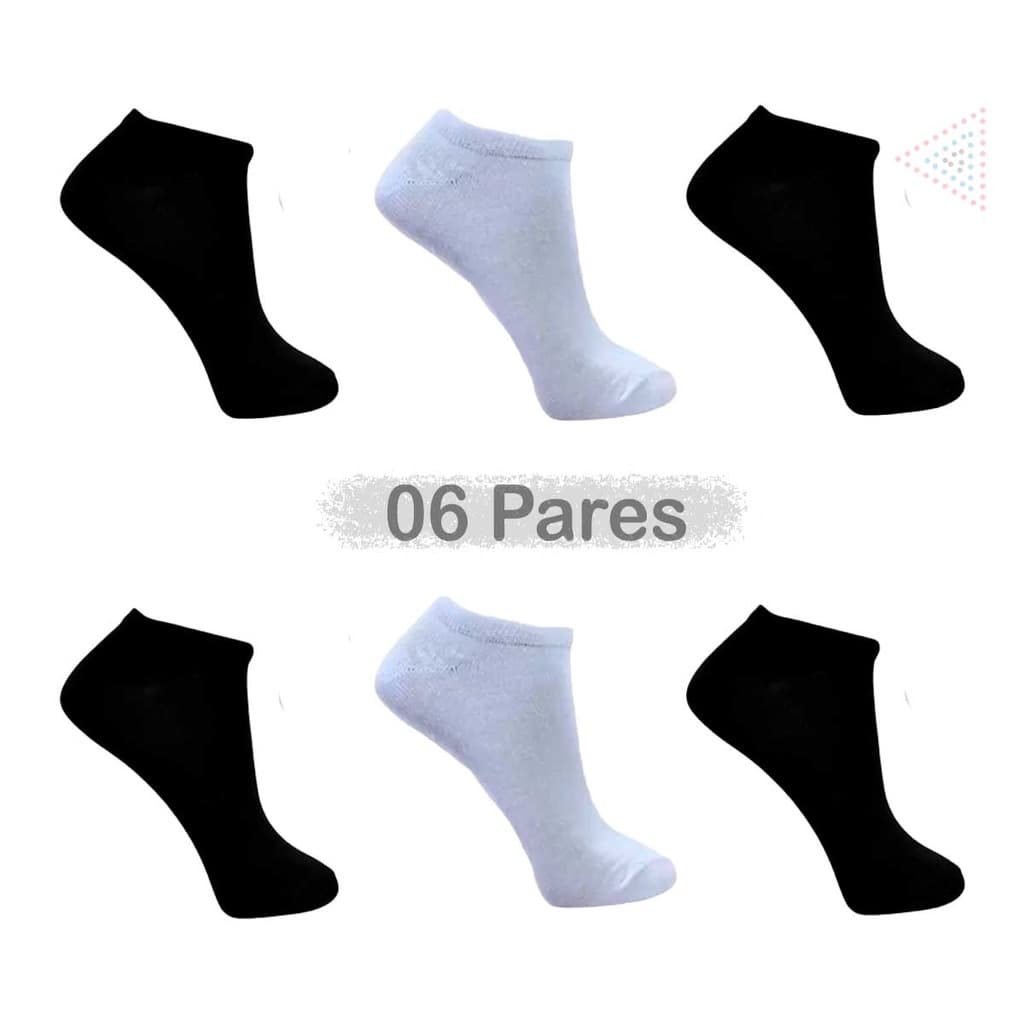 Kit 6 Pares Meias Soquetes Masculinas Femininas Cano Curto  Atacado Revenda