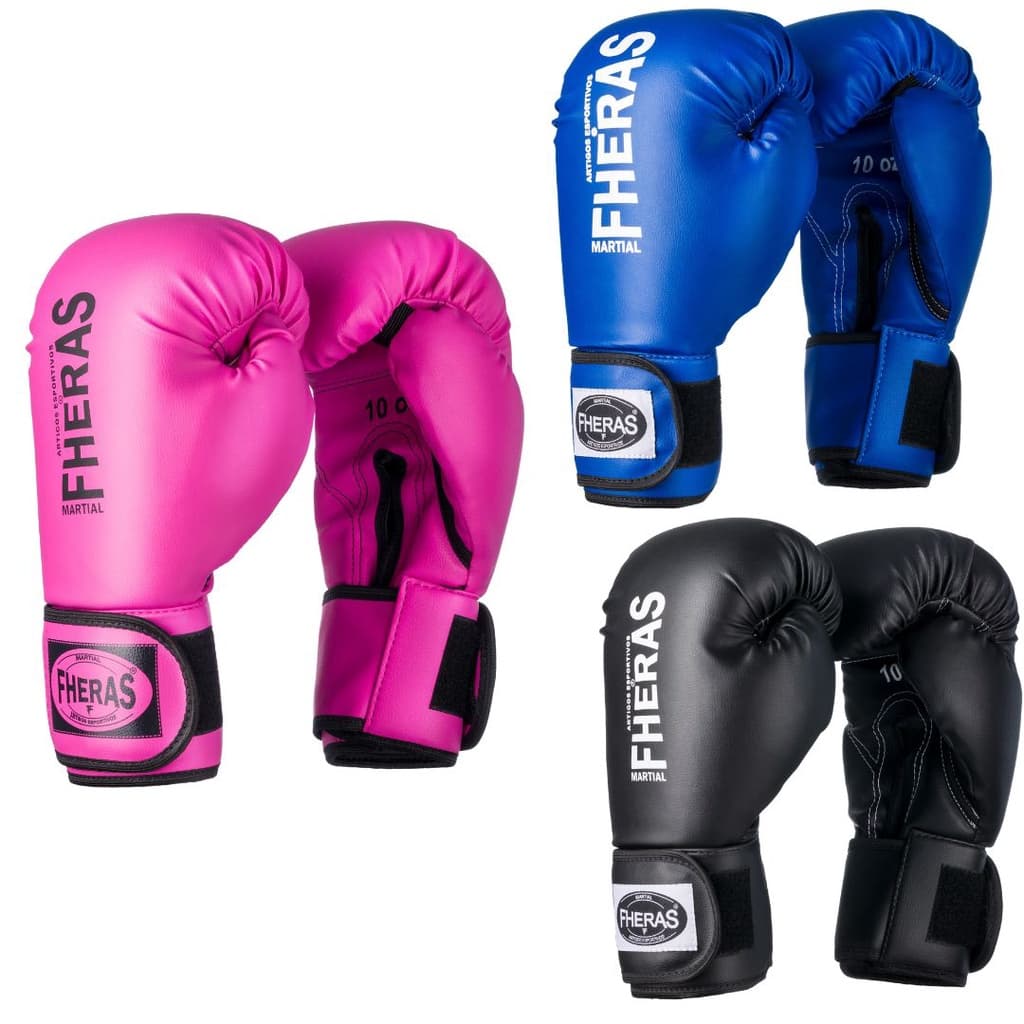 Kit Com 3 Pares Luva Muay Thai E Boxe Fheras Revenda