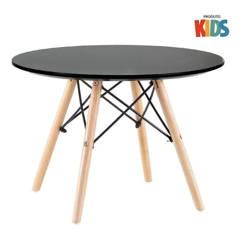 Mesa Eames Eiffel infantil 60cm PRETA
