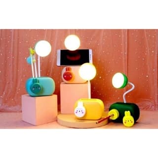 Luminária De Mesa Recarregável Usb Com Led E Apontador De Lápis Flexível De Desenho Animados