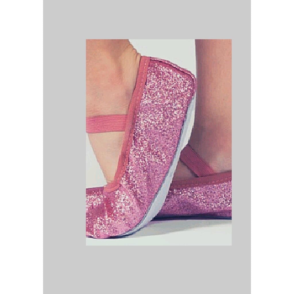 SAPATILHAS MEIA PONTA  DE GLITER NA COR ROSA ADULTO  >BALLET (SÓ DANÇA)