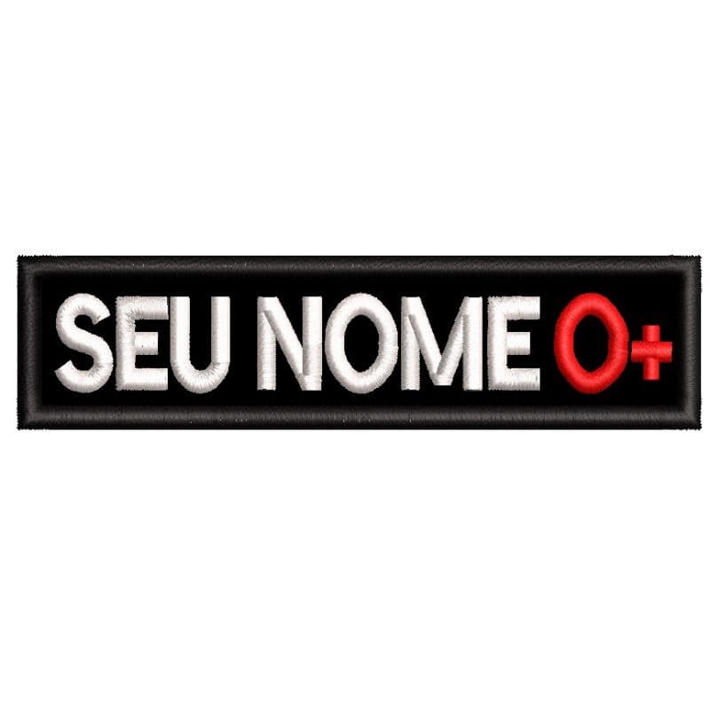 Bordado Tarja Nome e Tipo sanguíneo