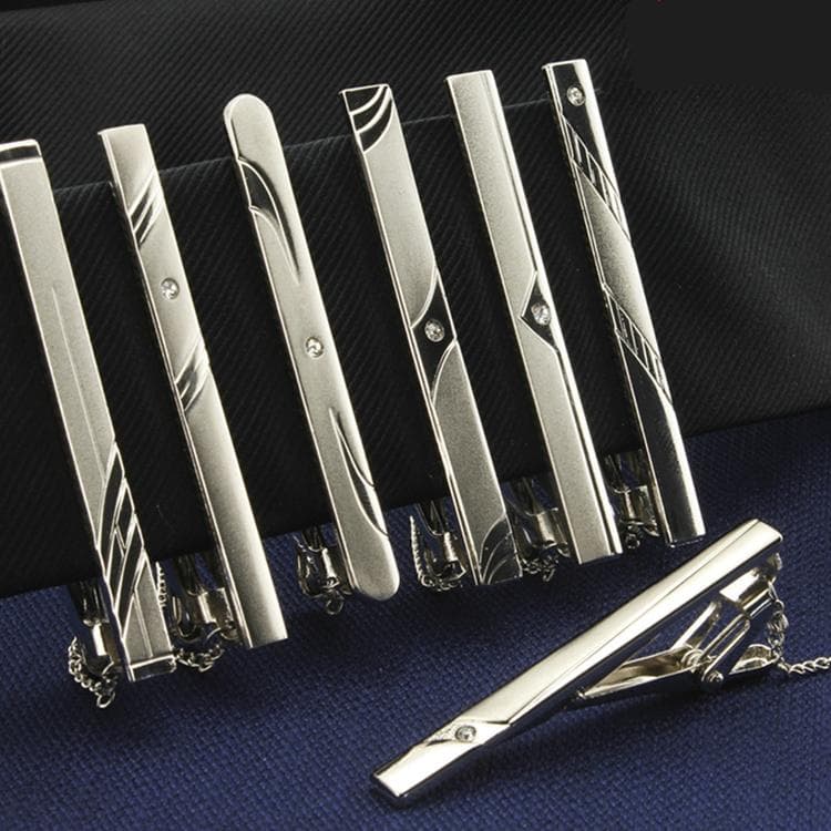 Kit 20 Prendedores de Gravata Metal 4cm Tradicional ou Slim Dourado Prata Misto Antiderrapante