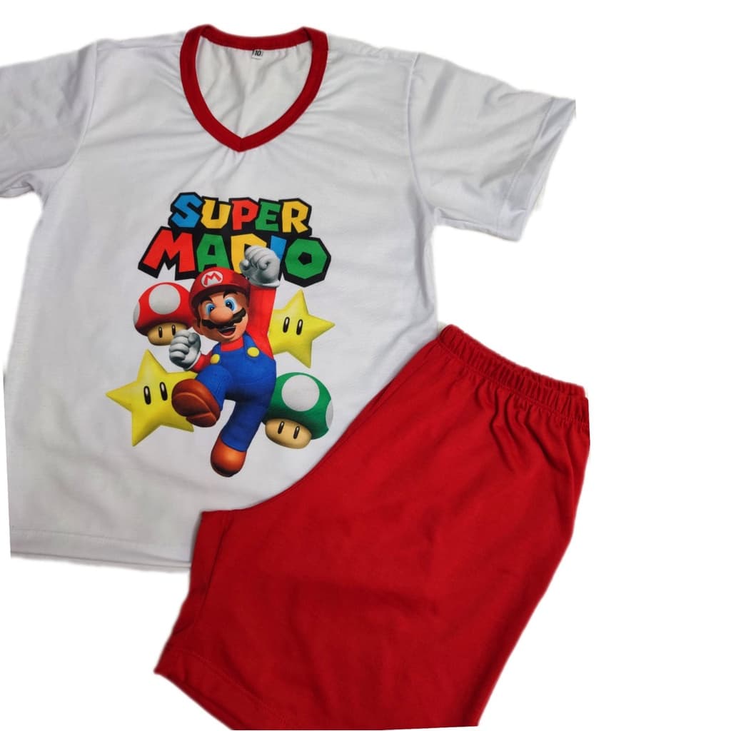 Pijama infantil Super Mario bros, presente criança, pijama personalizado