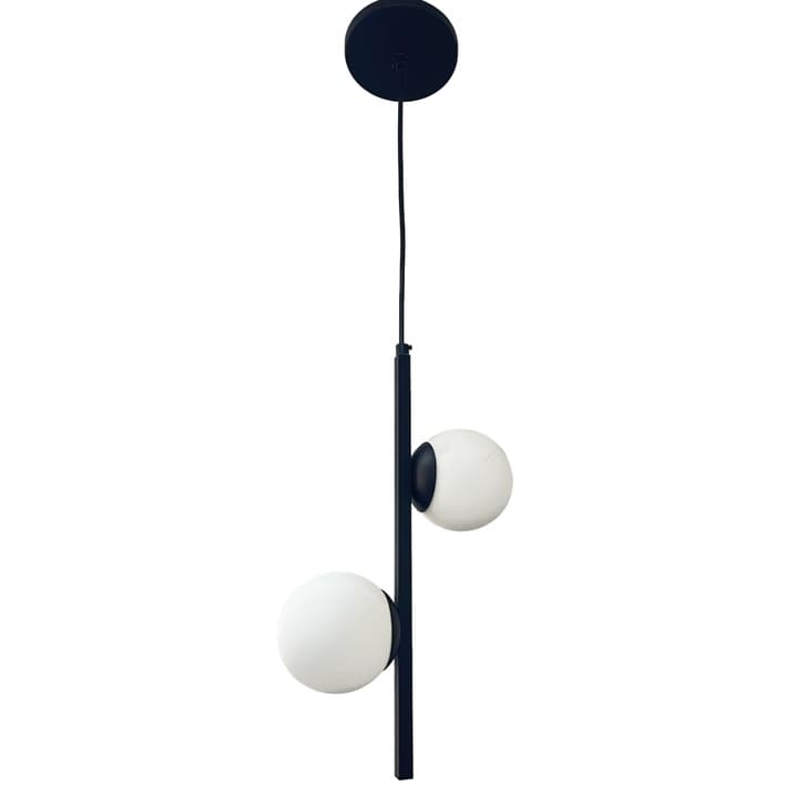 Pendente Globinho Duplo Preto com Bolinha Branca Leitosa