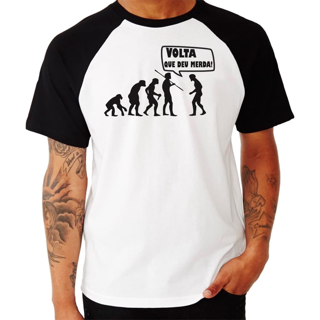 Camiseta Personalizada, Camiseta Raglan com Estampas Engraçadas, Camiseta Masculina
