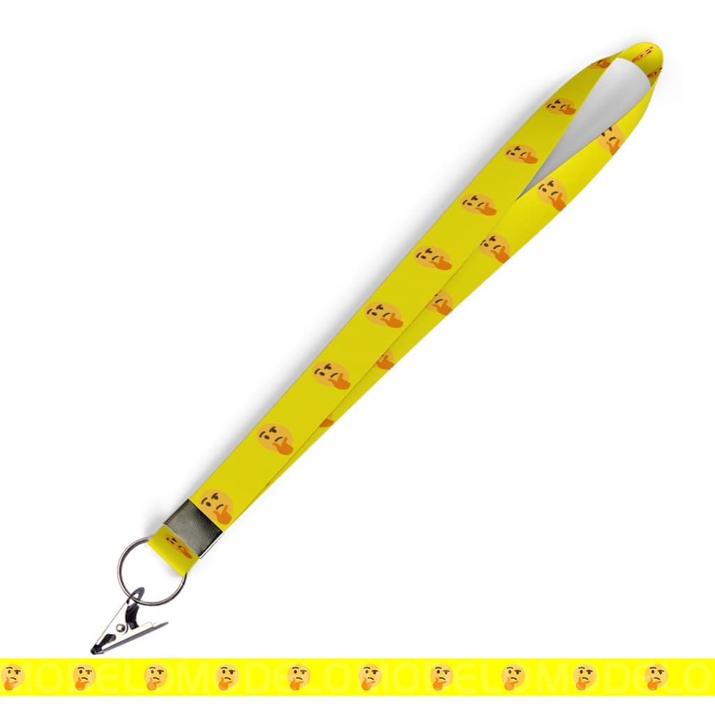 Cordão personalizado Cordão Divertido Emoticons Pensador para crachá ou chaveiro com Jacaré com Argola
