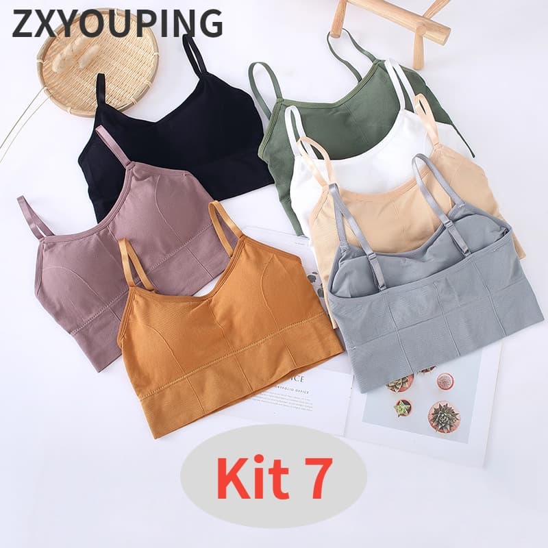 ZXYOUPING Kit 4/7 Sutiã Decotado sem Aro / Sutiã Wrap que Mostra as Costas Feminino Low-cut rimless underwear/