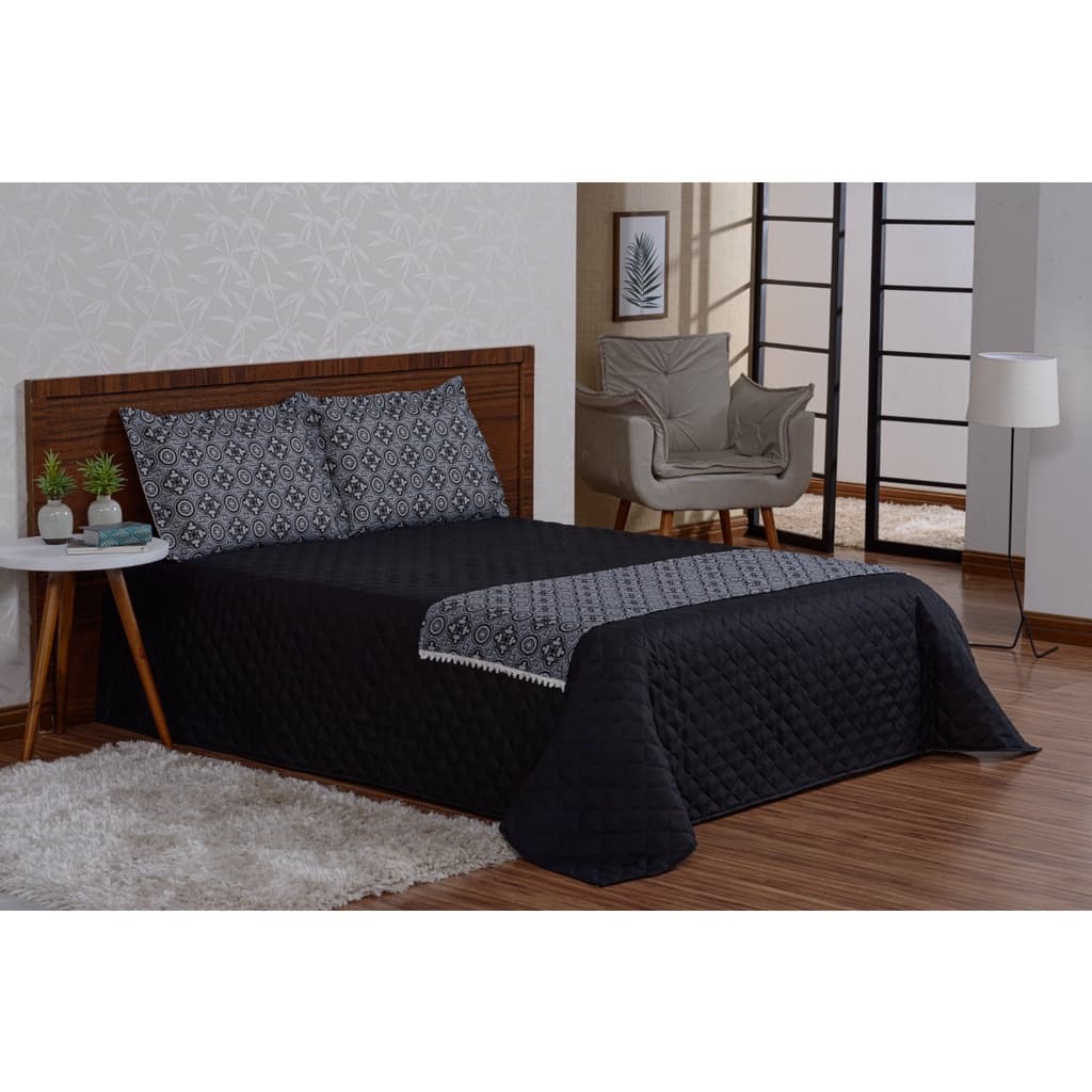 Kit Colcha Cobre Leito Valencia Casal 4 Peças Com Xale