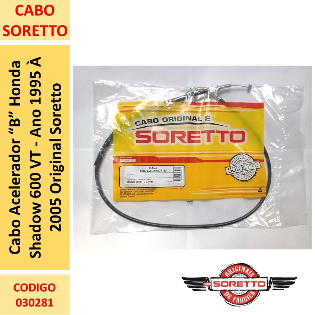 Cabo Acelerador B Shadow Vt 600 Ano 1995 Orig Soretto