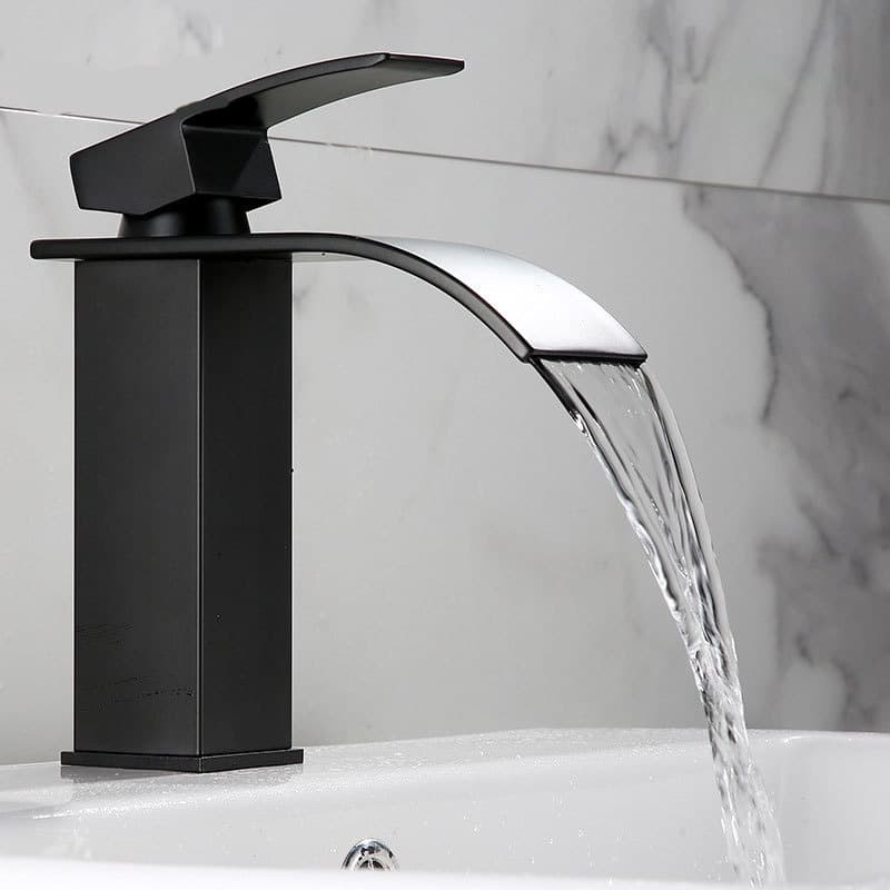 Torneira Pia Cuba INOX Banheiro Cascata Baixa Água Quente E Fria Misturador