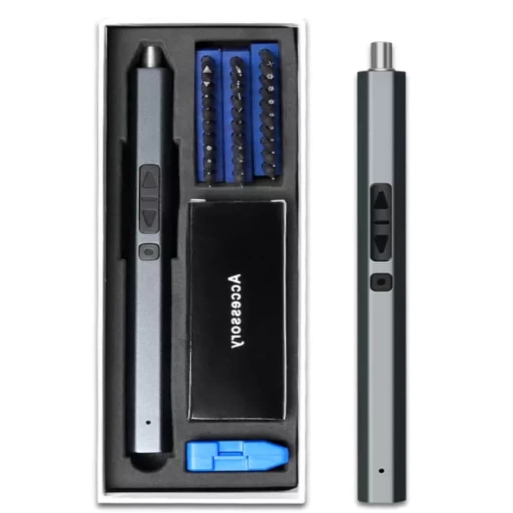 Mini Parafusadeira Elétrica Portatil Lanterna 37 Pçs Celular