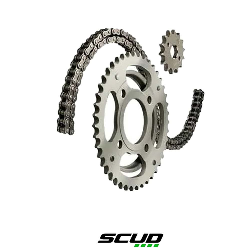 Kit Relação Transmissão Yamaha YBR 125 2000 até 2002 (aço 1045) - Scud