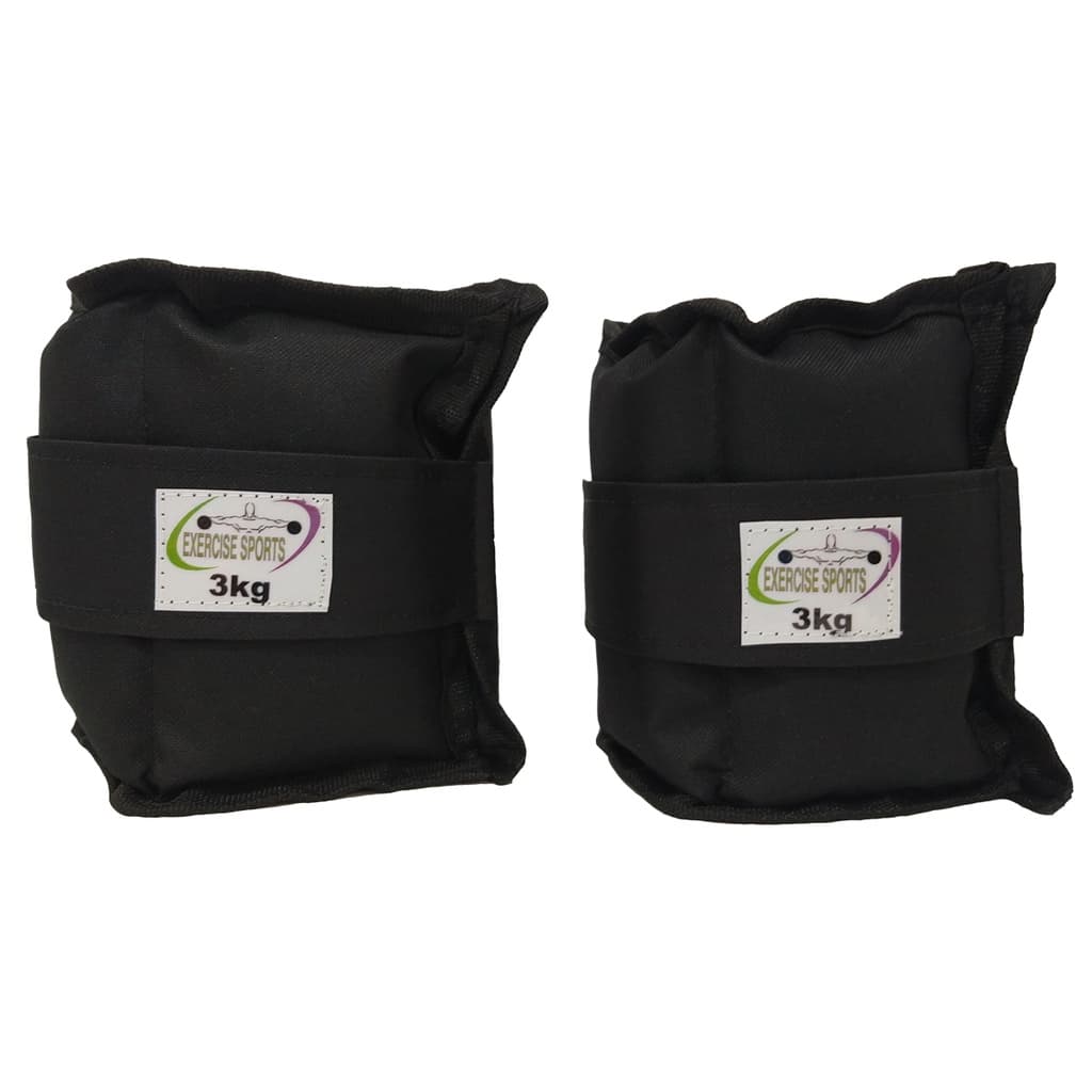 Caneleira / Tornozeleira 3 Kg - O Par Academia Preta